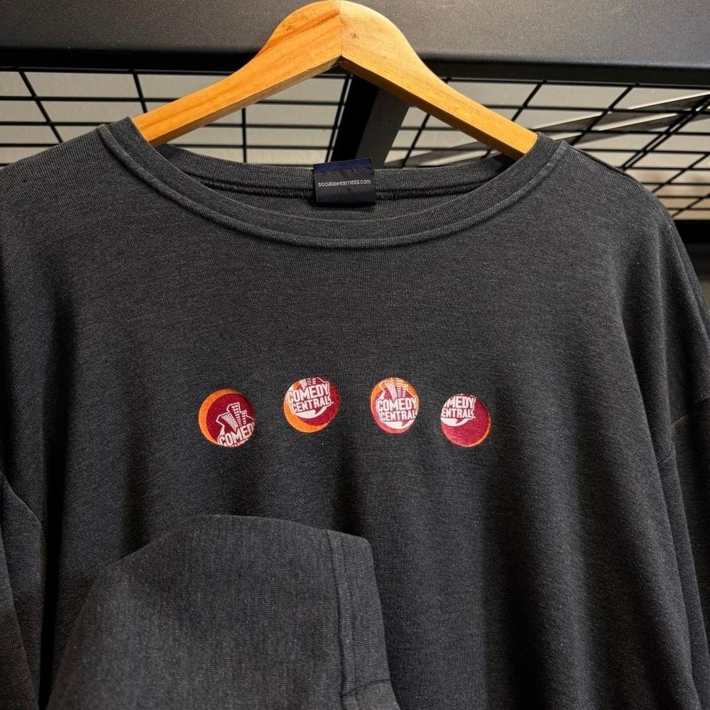Vintage Comedy Central promo Grey long sleeve t-shirt with Size‎ Large
